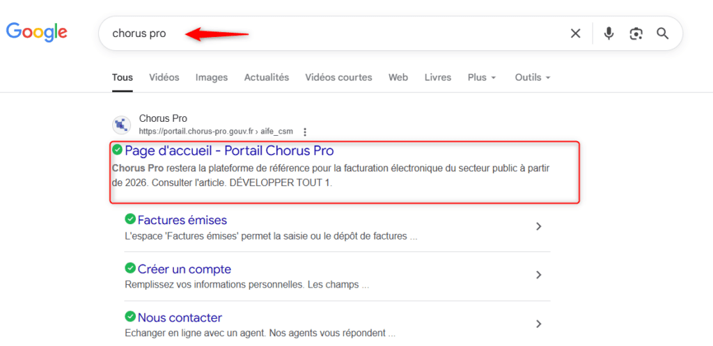 accès à Chorus pour réception factures électroniques pour les micro entreprises.